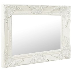 vidaXL Espejo de pared estilo barroco blanco 50x40 cm