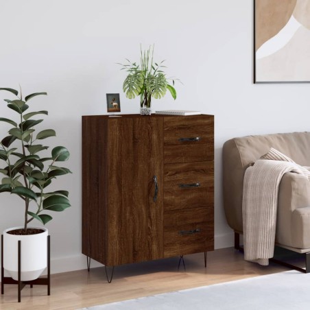 vidaXL Aparador de madera de ingeniería marrón roble 69,5x34x90 cm