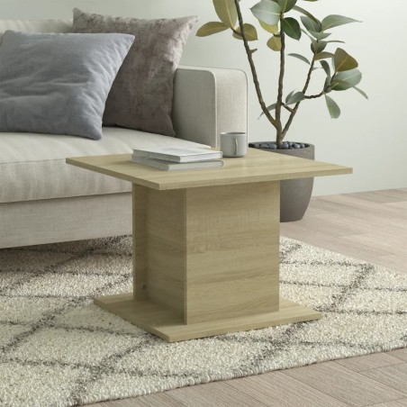 vidaXL Mesa de centro madera ingeniería roble Sonoma 55,5x55,5x40 cm