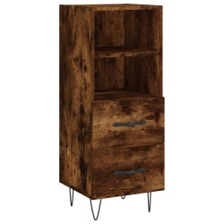 vidaXL Aparador madera de ingeniería roble ahumado 34,5x34x90 cm