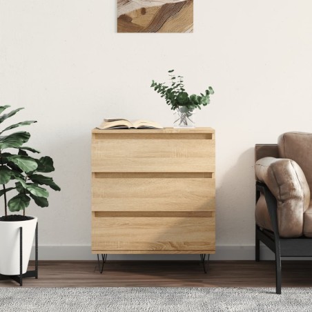 vidaXL Aparador de madera contrachapada roble Sonoma 60x35x70 cm