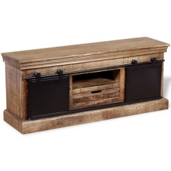 vidaXL Mueble para la televisión de madera maciza mango 110x30x45 cm