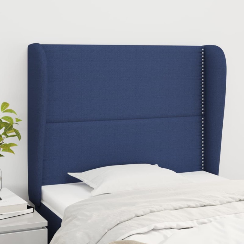 vidaXL Cabecero con orejas de tela azul 93x23x118/128 cm vidaXL Cabecero con orejas de tela azul 93x23x118/128 cm