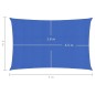 vidaXL Toldo de vela HDPE azul 160 g/m² 2x5 m vidaXL Toldo de vela HDPE azul 160 g/m² 2x5 m