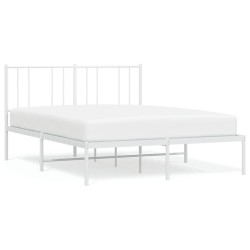 vidaXL Estructura de cama con cabecero metal blanca 160x200 cm
