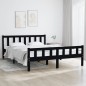 vidaXL Estructura de cama madera maciza negro king size 150x200 cm vidaXL Estructura de cama madera maciza negro king size 150x200 cm