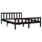 vidaXL Estructura de cama madera maciza negro king size 150x200 cm vidaXL Estructura de cama madera maciza negro king size 150x200 cm