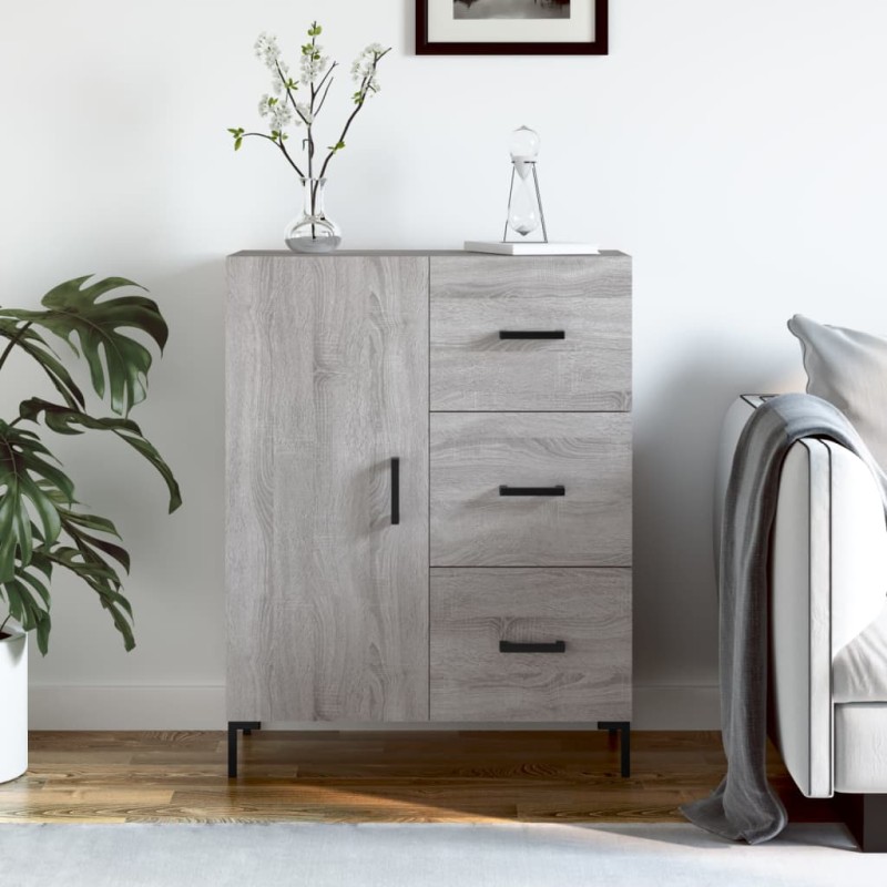 vidaXL Aparador de madera de ingeniería gris Sonoma 69,5x34x90 cm vidaXL Aparador de madera de ingeniería gris Sonoma 69,5x34x90 cm