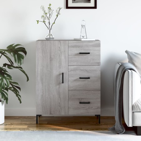 vidaXL Aparador de madera de ingeniería gris Sonoma 69,5x34x90 cm