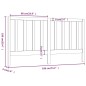 vidaXL Cabecero de cama madera maciza de pino negro 186x4x100 cm vidaXL Cabecero de cama madera maciza de pino negro 186x4x100 cm