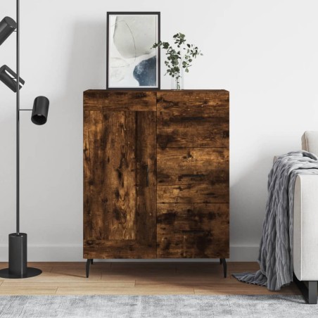 vidaXL Aparador de madera de ingeniería roble ahumado 69,5x34x90 cm