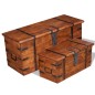 vidaXL Set de baúles de almacenamiento de madera maciza 2 piezas vidaXL Set de baúles de almacenamiento de madera maciza 2 piezas