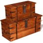 vidaXL Set de baúles de almacenamiento de madera maciza 2 piezas vidaXL Set de baúles de almacenamiento de madera maciza 2 piezas