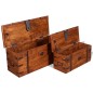 vidaXL Set de baúles de almacenamiento de madera maciza 2 piezas vidaXL Set de baúles de almacenamiento de madera maciza 2 piezas