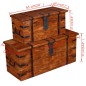 vidaXL Set de baúles de almacenamiento de madera maciza 2 piezas vidaXL Set de baúles de almacenamiento de madera maciza 2 piezas