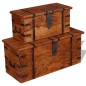 vidaXL Set de baúles de almacenamiento de madera maciza 2 piezas vidaXL Set de baúles de almacenamiento de madera maciza 2 piezas