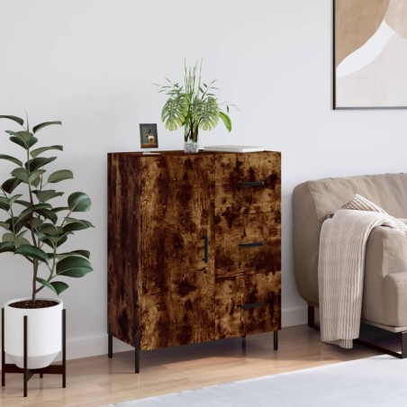 vidaXL Aparador de madera de ingeniería roble ahumado 69,5x34x90 cm