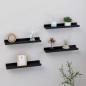 vidaXL Estantes de pared 4 unidades negro 40x9x3 cm