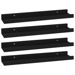 vidaXL Estantes de pared 4 unidades negro 40x9x3 cm