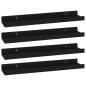 vidaXL Estantes de pared 4 unidades negro 40x9x3 cm