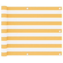 vidaXL Toldo para balcón tela oxford blanco y amarillo 75x300 cm