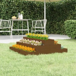 vidaXL Jardinera de madera maciza de pino marrón miel 80x80x27 cm