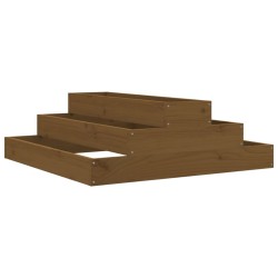 vidaXL Jardinera de madera maciza de pino marrón miel 80x80x27 cm