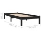 vidaXL Estructura de cama individual madera maciza negra 90x190 cm vidaXL Estructura de cama individual madera maciza negra 90x190 cm