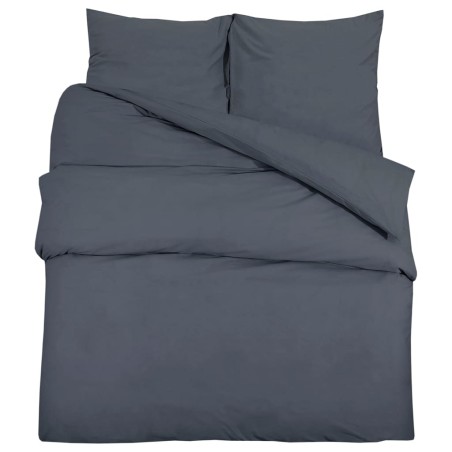 vidaXL Juego de funda nórdica algodón gris antracita 240x220 cm