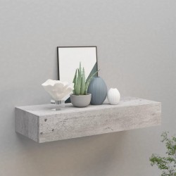 vidaXL Estante de pared con cajón MDF gris hormigón 60x23,5x10 cm