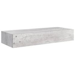 vidaXL Estante de pared con cajón MDF gris hormigón 60x23,5x10 cm