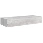 vidaXL Estante de pared con cajón MDF gris hormigón 60x23,5x10 cm vidaXL Estante de pared con cajón MDF gris hormigón 60x23,5x10 cm