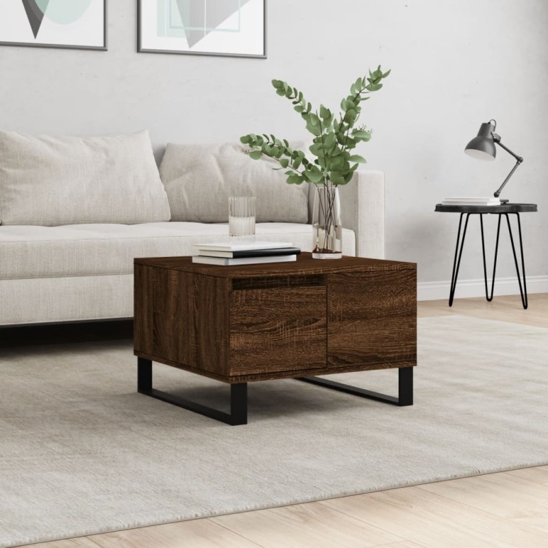 vidaXL Mesa de centro madera contrachapada roble marrón 55x55x36,5 cm vidaXL Mesa de centro madera contrachapada roble marrón 55x55x36,5 cm