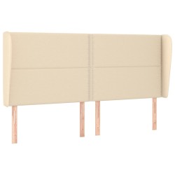 vidaXL Cabecero con orejas de tela color crema 163x23x118/128 cm