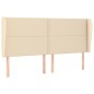 vidaXL Cabecero con orejas de tela color crema 163x23x118/128 cm
