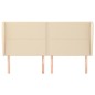 vidaXL Cabecero con orejas de tela color crema 163x23x118/128 cm