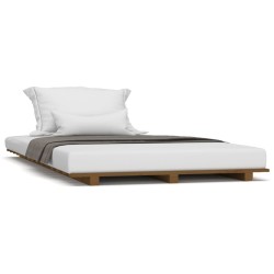 vidaXL Estructura de cama madera maciza pino marrón miel 100x200 cm
