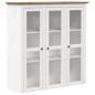 vidaXL Armario con puertas de vidrio BODO madera de pino blanco marrón vidaXL Armario con puertas de vidrio BODO madera de pino blanco marrón