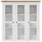 vidaXL Armario con puertas de vidrio BODO madera de pino blanco marrón vidaXL Armario con puertas de vidrio BODO madera de pino blanco marrón