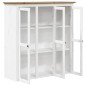 vidaXL Armario con puertas de vidrio BODO madera de pino blanco marrón vidaXL Armario con puertas de vidrio BODO madera de pino blanco marrón