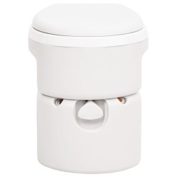 vidaXL Inodoro de camping integrado HDPE y PP blanco 24+17 L