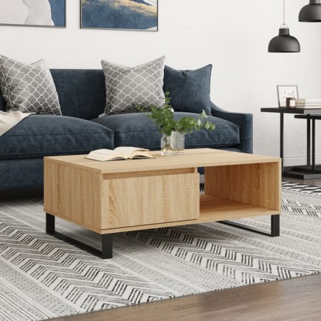 vidaXL Mesa de centro madera de ingeniería roble Sonoma 90x60x35 cm