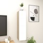 vidaXL Mueble de salón pared 4 uds blanco y roble Sonoma 30,5x30x30 cm