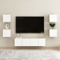 vidaXL Mueble de salón pared 4 uds blanco y roble Sonoma 30,5x30x30 cm