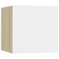vidaXL Mueble de salón pared 4 uds blanco y roble Sonoma 30,5x30x30 cm