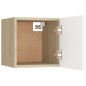 vidaXL Mueble de salón pared 4 uds blanco y roble Sonoma 30,5x30x30 cm