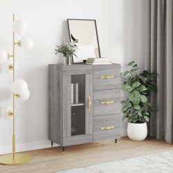 vidaXL Aparador de madera de ingeniería gris Sonoma 69,5x34x90 cm