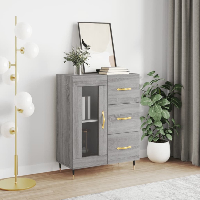 vidaXL Aparador de madera de ingeniería gris Sonoma 69,5x34x90 cm vidaXL Aparador de madera de ingeniería gris Sonoma 69,5x34x90 cm