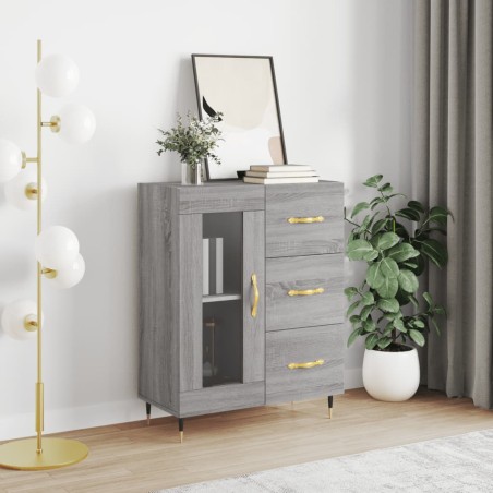 vidaXL Aparador de madera de ingeniería gris Sonoma 69,5x34x90 cm