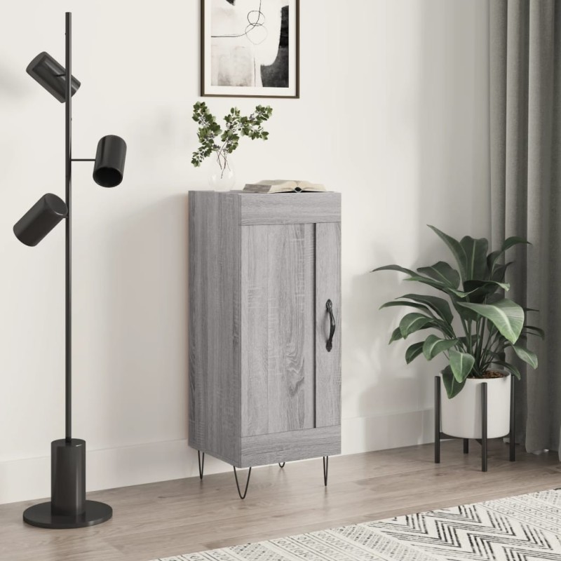 vidaXL Aparador madera de ingeniería gris Sonoma 34,5x34x90 cm vidaXL Aparador madera de ingeniería gris Sonoma 34,5x34x90 cm
